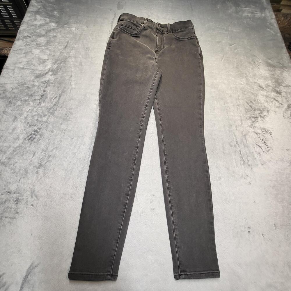Eddie Bauer Jeans Womens 4 Gray Skinny High Rise Slim Stretch Dark Wash 5-Pocket